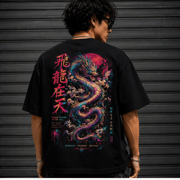 OVERSIZED T SHIRT GENZIFER ORIGNALS DRAGON FREEDOM