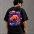 OVERSIZED T-SHIRT MIAMI SKYLINE GENZIFER PREMIUM CLOTHING