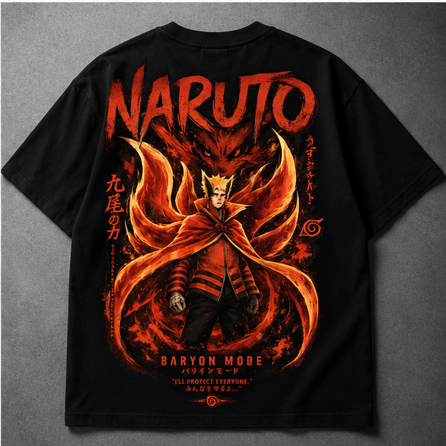OVERSIZED T-SHIRT NARUTO BARYON GENZIFER CLOTHING PREMIUM