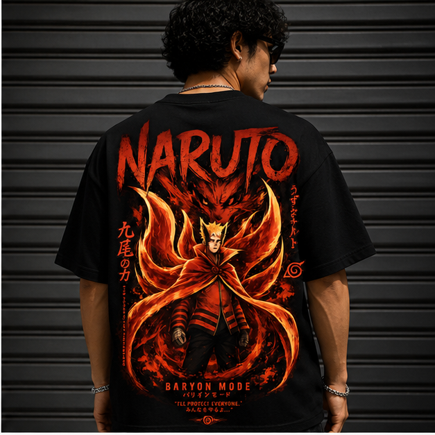 OVERSIZED T-SHIRT NARUTO BARYON GENZIFER CLOTHING PREMIUM